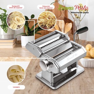 Foto 3 | Máquina de Pasta Buona Pasta BP2017 Smart-Tek, Acero Inoxidable, Rodillos Niquelados, Spaghetti, Fettuccini y Lasagna