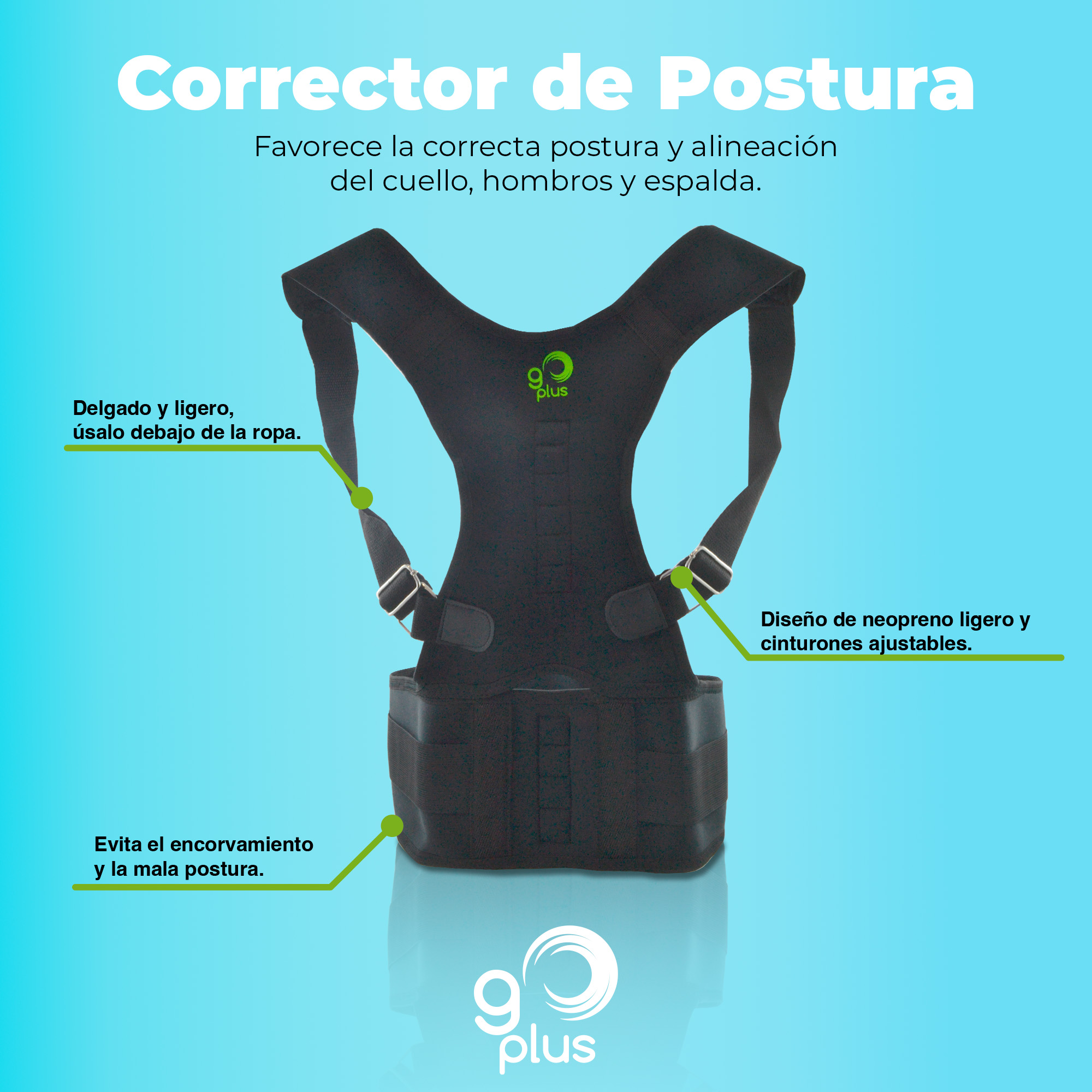 Foto 3 | Corrector De Postura Para Espalda Go Plus M