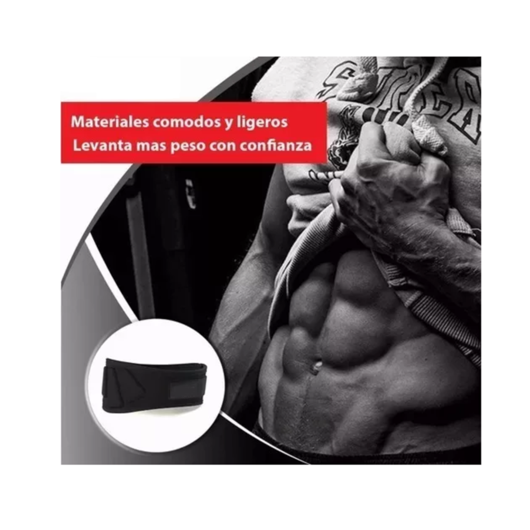 Foto 2 | Faja Cinturón Para Pesas De Fuerza Lab.g Gym Carga Negro