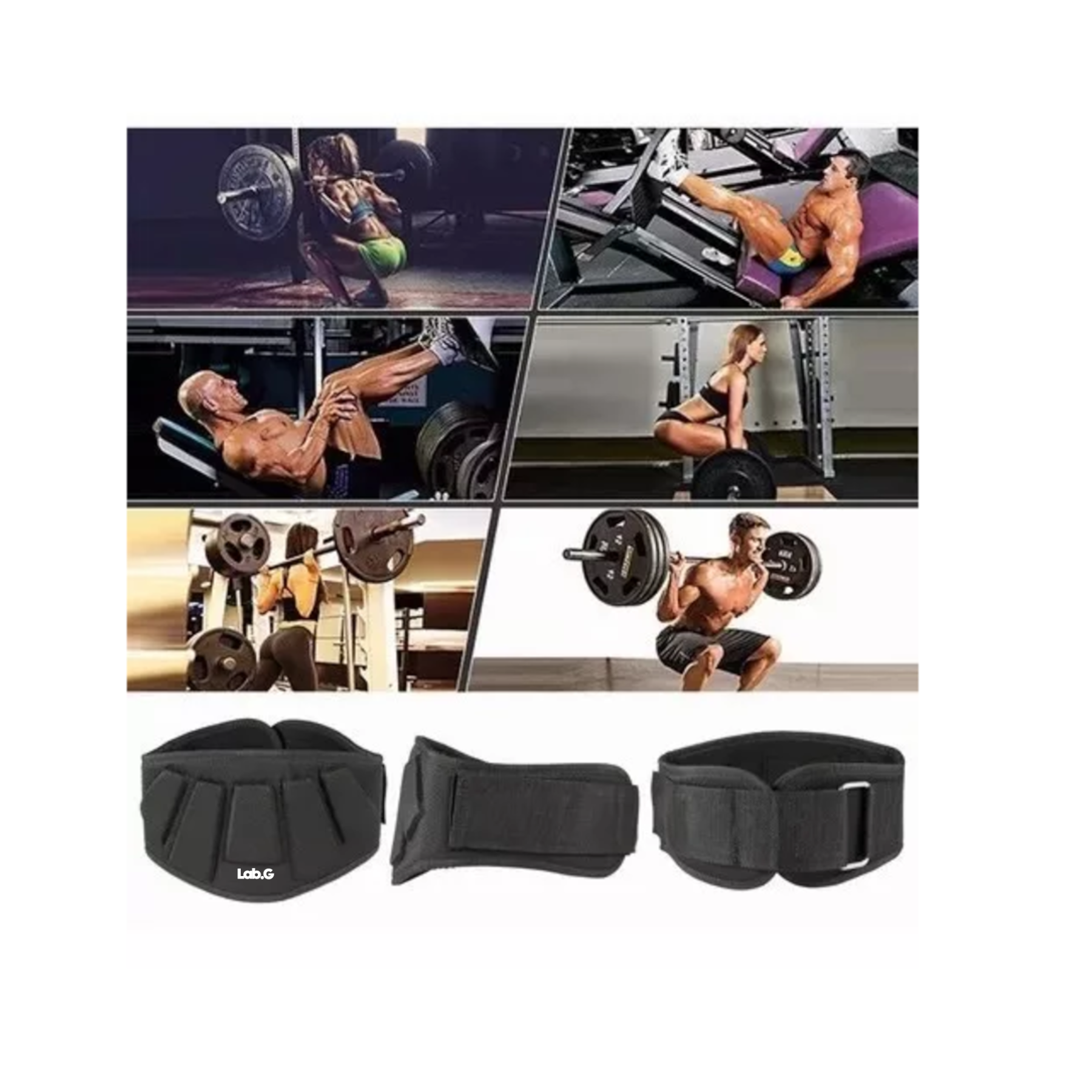 Foto 4 pulgar | Faja Cinturón Para Pesas De Fuerza Lab.g Gym Carga Negro