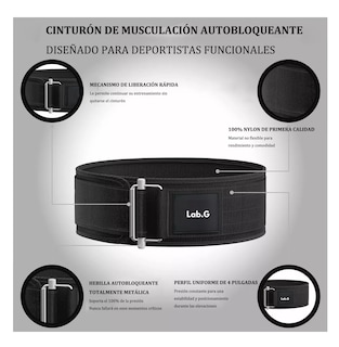 Foto 2 | Cinturon Para Gym Crossfit Faja Piel Y Straps Talla M Negro