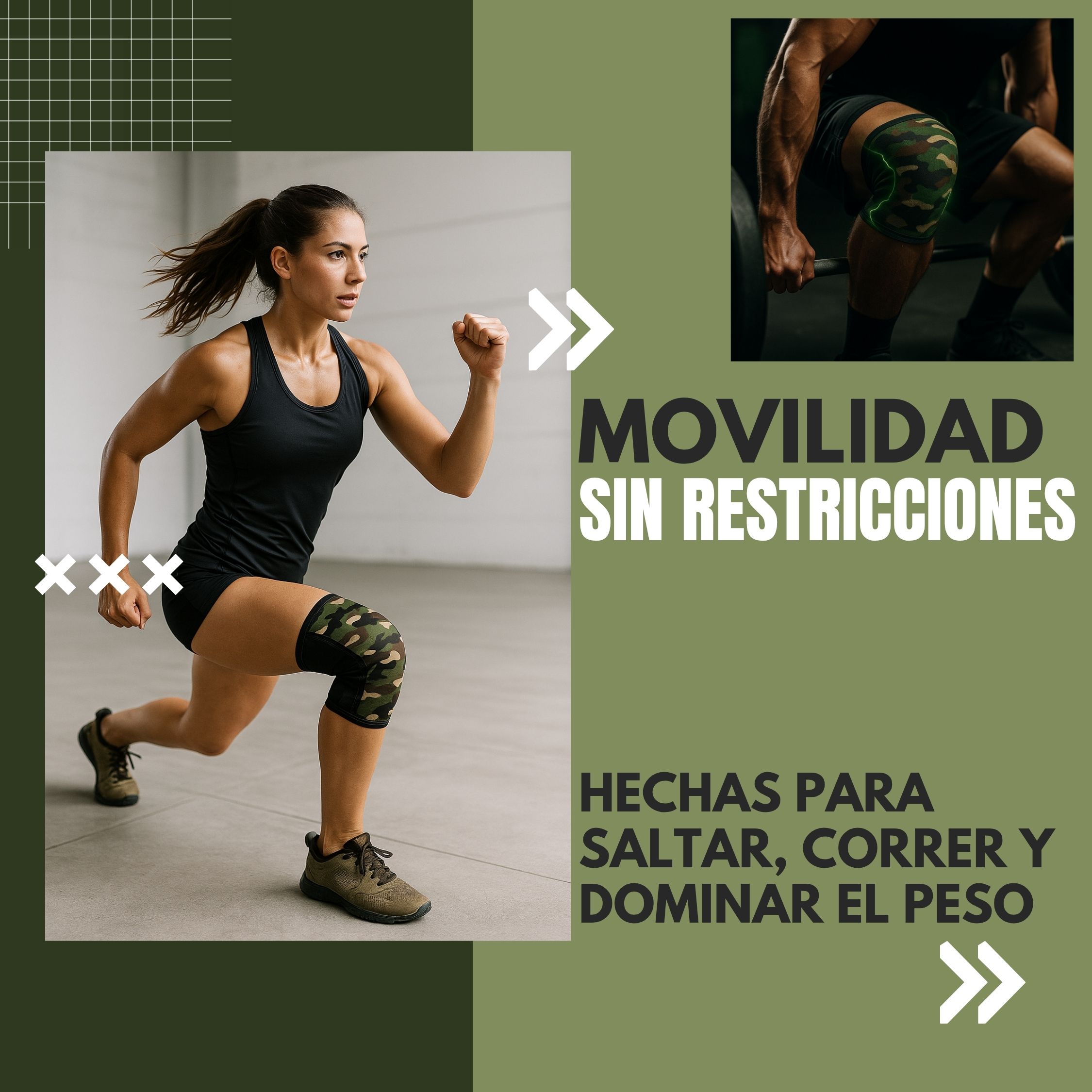 Foto 4 pulgar | Rodilleras Deportivas de Neopreno 7mm Talla L Unisex Color Camuflaje