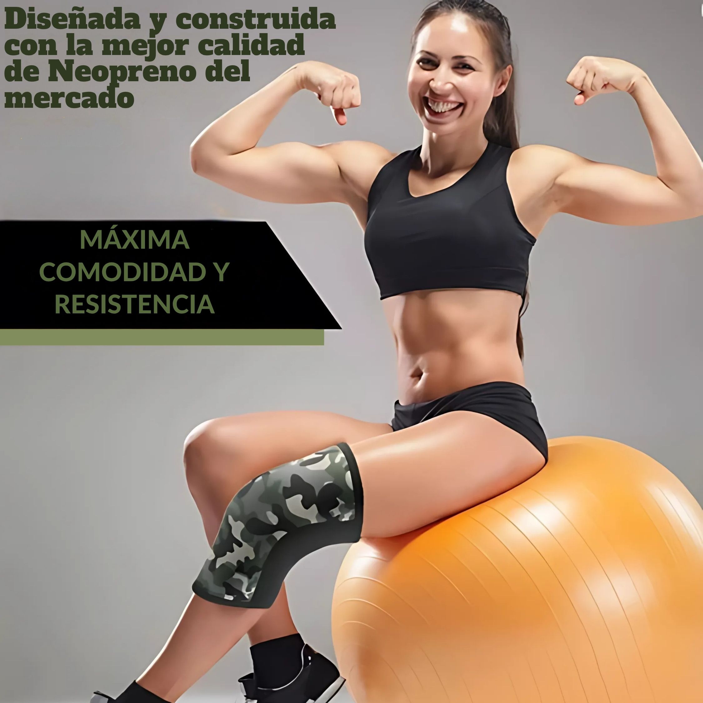 Foto 5 pulgar | Rodilleras Deportivas de Neopreno 7mm Talla L Unisex Color Camuflaje