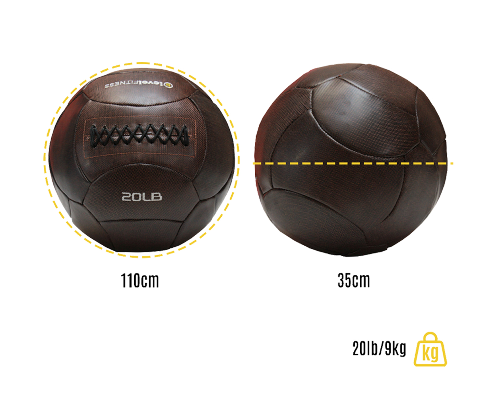 Foto 4 pulgar | Wall Ball 20lb Level Fitness