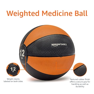 Foto 4 | Balón Medicinal Pesado Amazon Basics, 5,4 Kg, Naranja/negro - Venta Internacional.