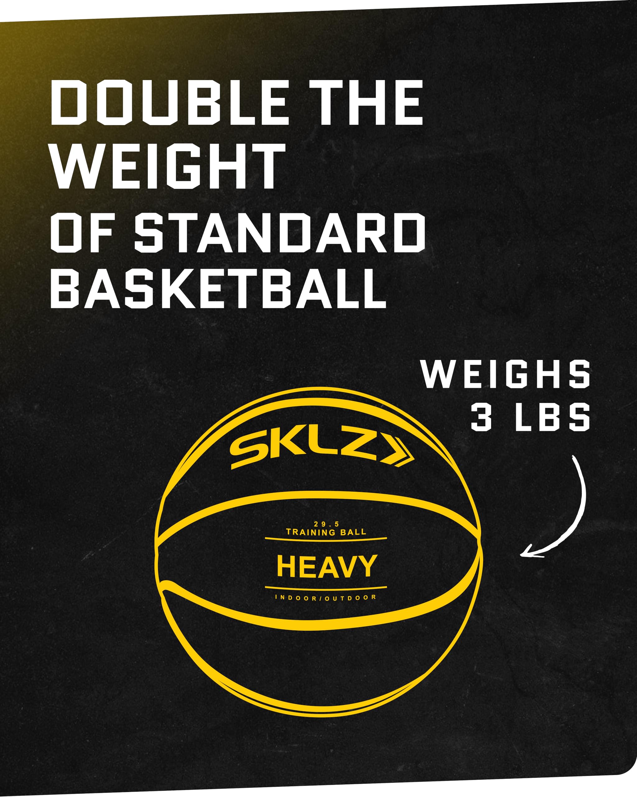 Foto 5 pulgar | Balón De Baloncesto De Entrenamiento Pesado Sklz De 3 Libras, Piel Sintética Negra - Venta Internacional.