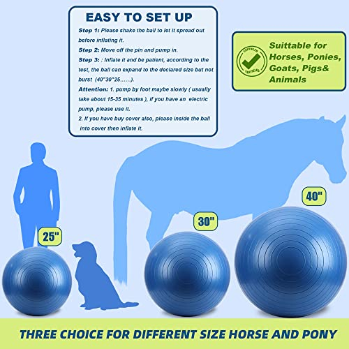Foto 4 | Pelota De Pastoreo De Caballos Swyivy 40, Gigante, Antiráfaga, Con Bomba, Azul - Venta Internacional.