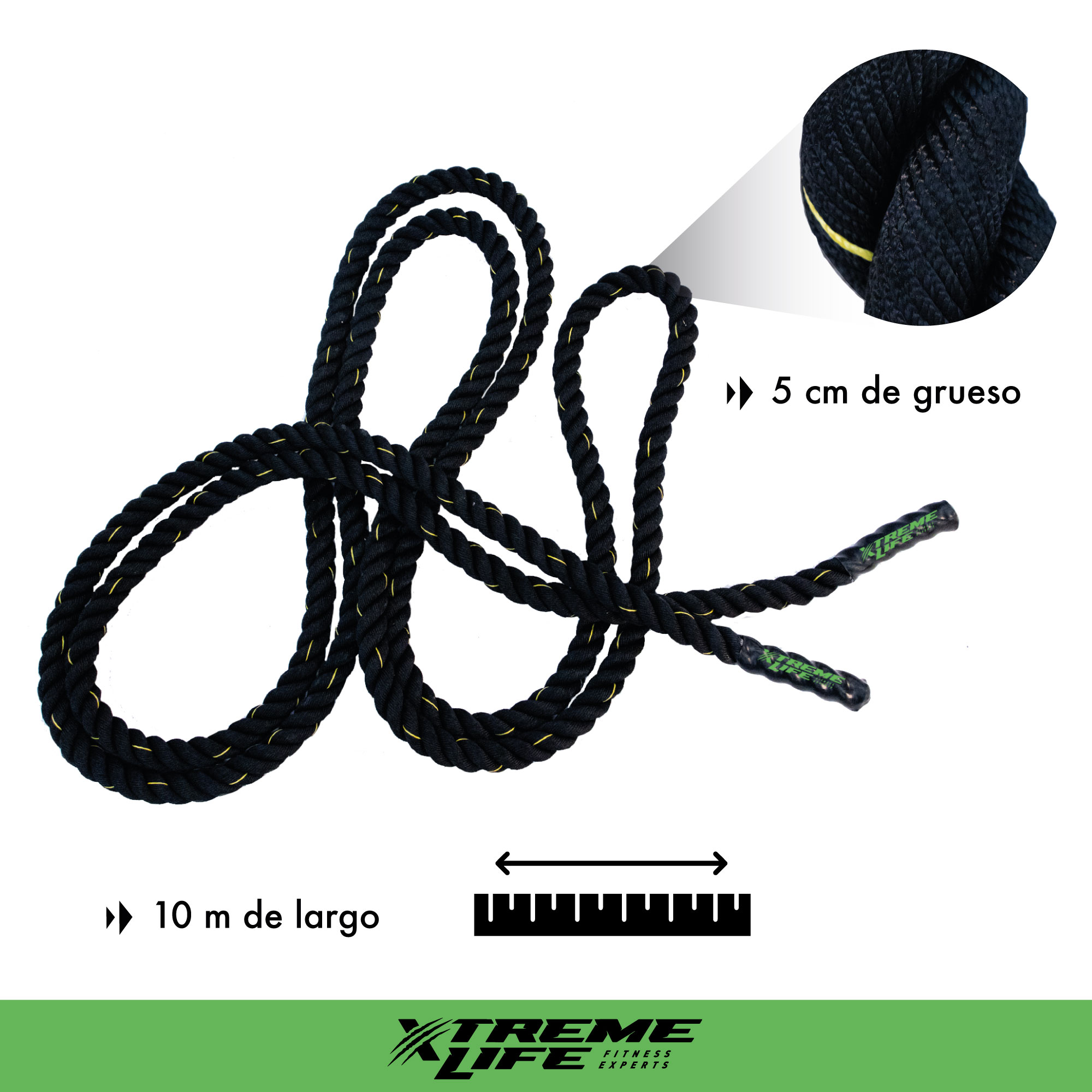 Foto 4 pulgar | Cuerda Crossfit Xtreme Life Battle Rope Cuerda Batalla 5cm x 10 m