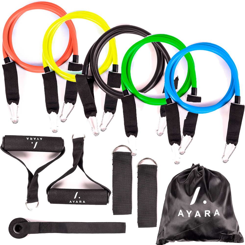 Foto 2 pulgar | Ligas Elásticas de Resistencia 11 Piezas Fitness Ayara Set11 color Negro