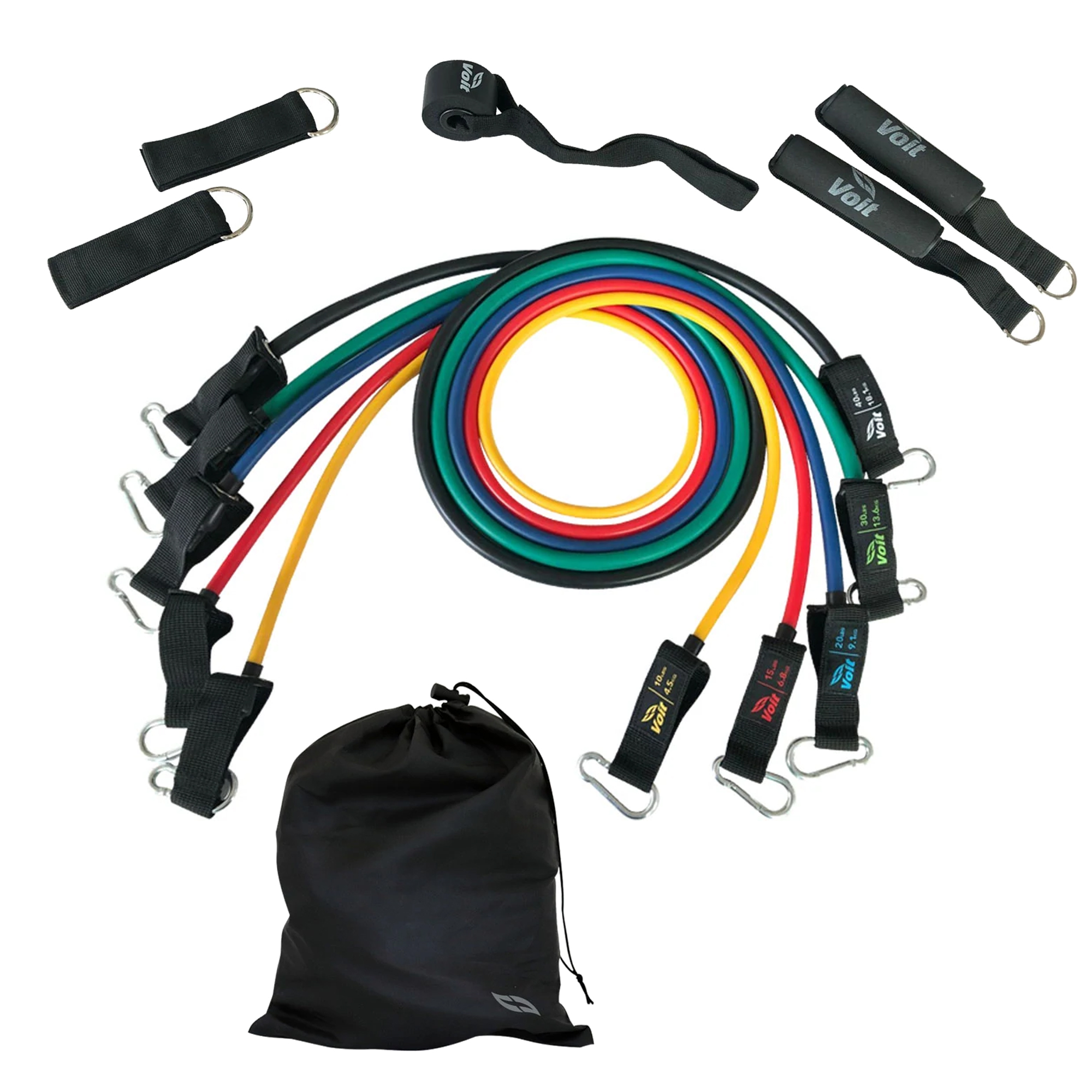 Set Ligas de Resistencia Voit Multicolor Gimnasio en Casa 11 Piezas