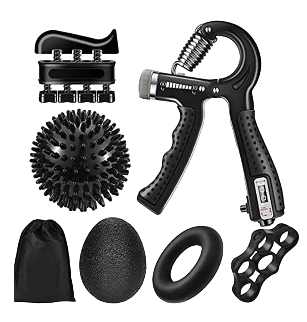 Ejercitador De Dedo Fortalecedor Resistencia Mano Grip 6 Pzs, Negro $599