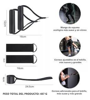 Foto 3 | Kit de Banda de Resistencia Ligas para Ejercicio 150 lbs 23 Pzs