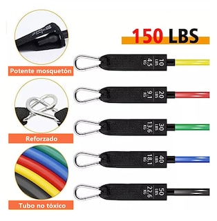 Foto 2 | Kit de Banda de Resistencia Lab.G para Ejercicio Multicolores 23 Piezas 150 Lbs