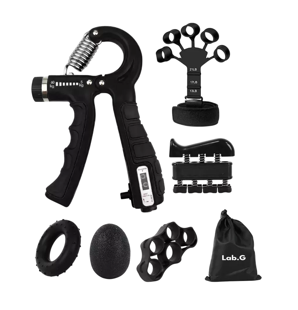 Foto 2 pulgar | Ejercitador De Dedo Fortalecedor Resistencia Mano Grip 6 Pzs, Negro