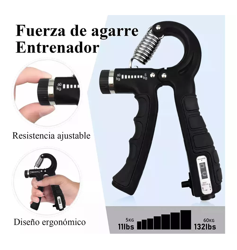 Foto 5 pulgar | Ejercitador De Dedo Fortalecedor Resistencia Mano Grip 6 Pzs, Negro