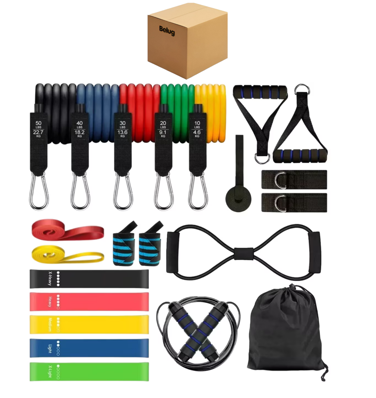 Foto 2 pulgar | Kit de Banda de Resistencia Belug Ligas para Ejercicio 23 piezas Multicolor
