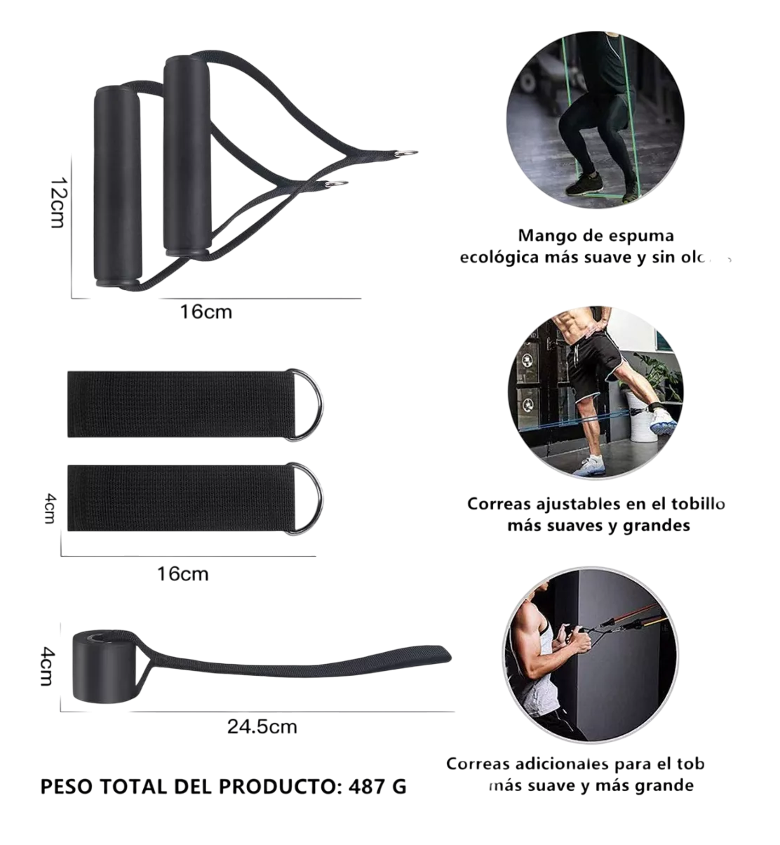 Foto 4 pulgar | Kit de Banda de Resistencia Belug Ligas para Ejercicio 23 piezas Multicolor