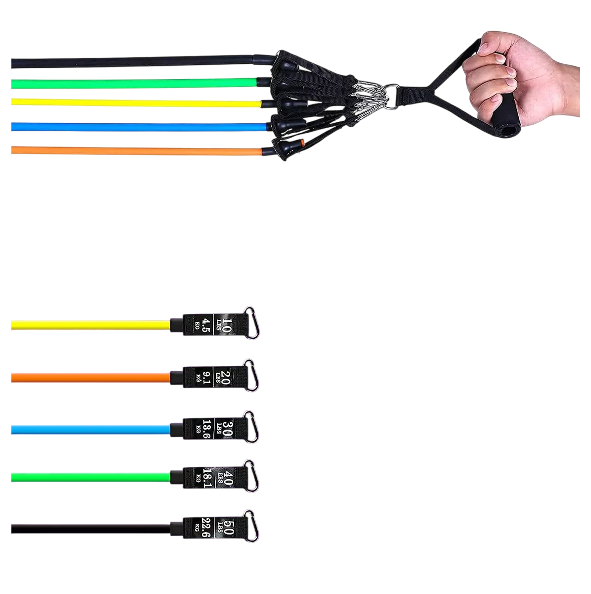 Foto 4 pulgar | Kit de Banda de Resistencia Ligas para Ejercicio 150lbs 23 piezas Belug