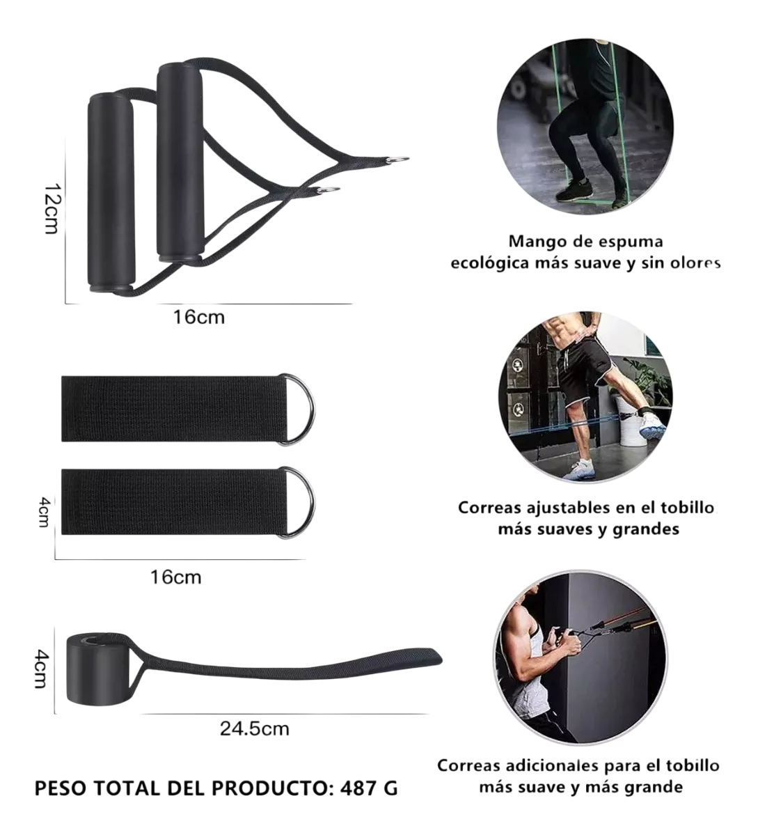 Foto 5 pulgar | Kit de Banda de Resistencia Ligas para Ejercicio 150lbs 23 piezas Belug