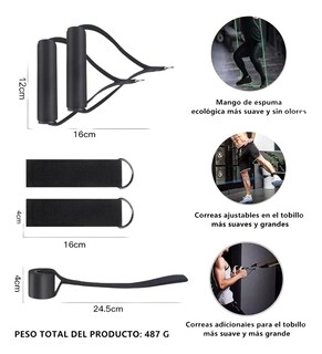 Foto 4 | Kit de Banda de Resistencia Ligas para Ejercicio 150lbs 23 piezas Belug