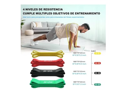 Foto 3 | Ligas de Resistencia Múltiple Xtellar 4 Bandas Elásticas