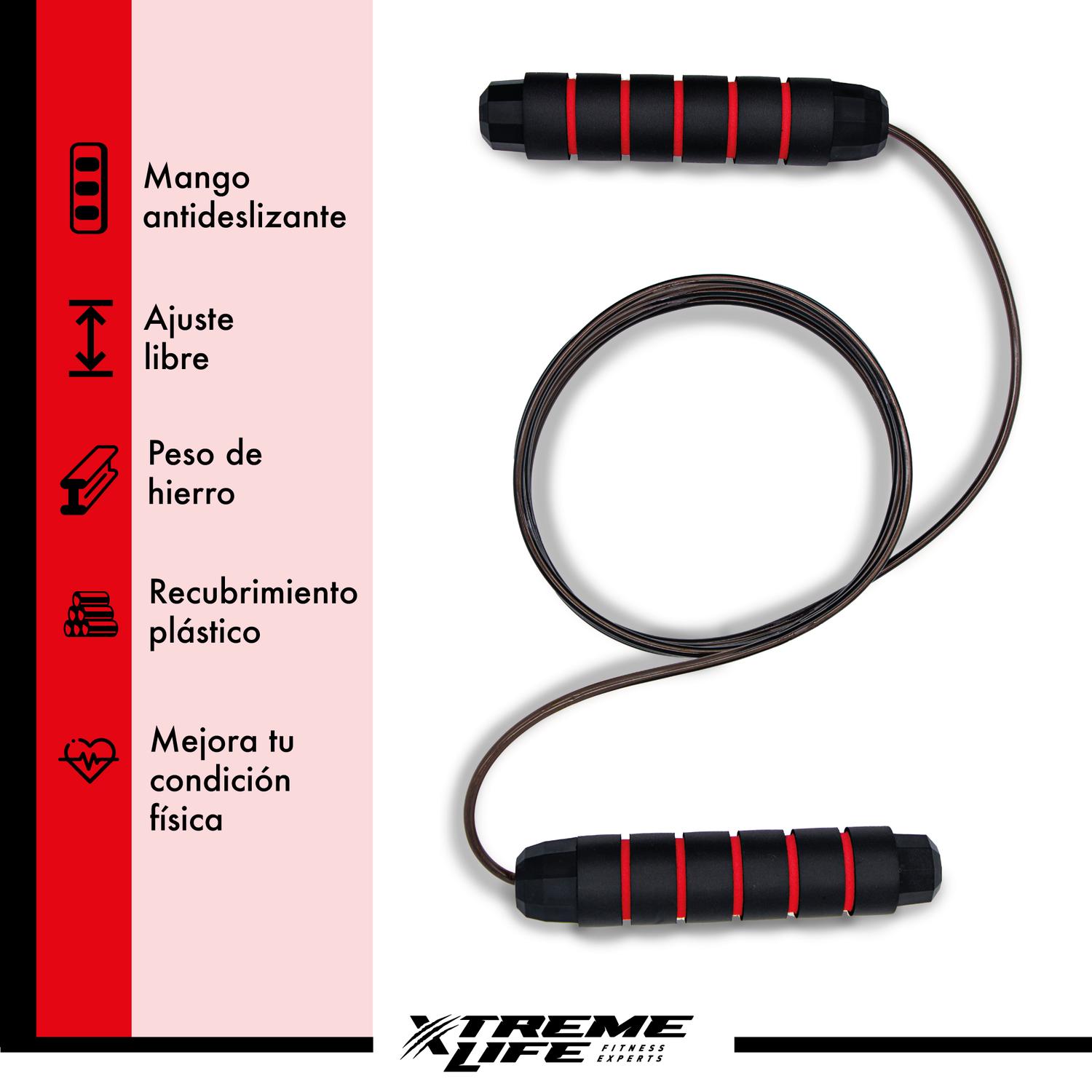 Foto 3 pulgar | Cuerda para Saltar Xtreme Life color Rojo para Crossfit Rápida con Peso Incorporado