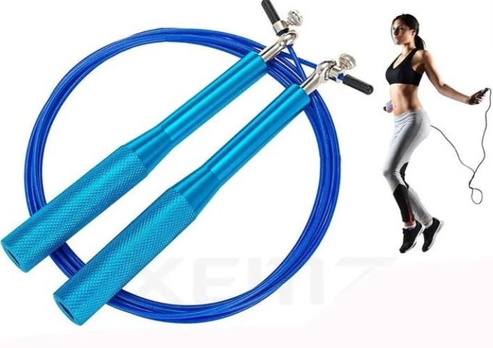 Foto 3 pulgar | Cuerda para Saltar Rápida Speed Rope Premium con Mango de Aluminio Azul