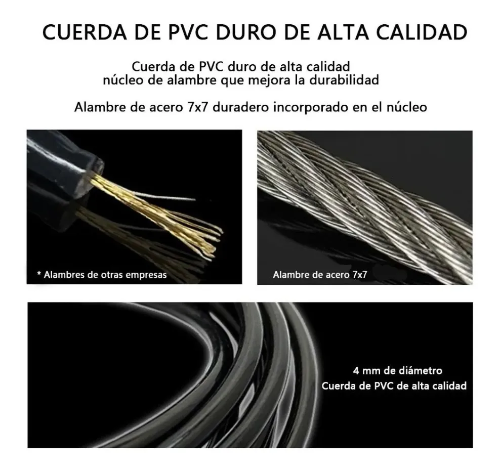 Foto 4 pulgar | Cuerda Para Saltar Color Negro Ajustable