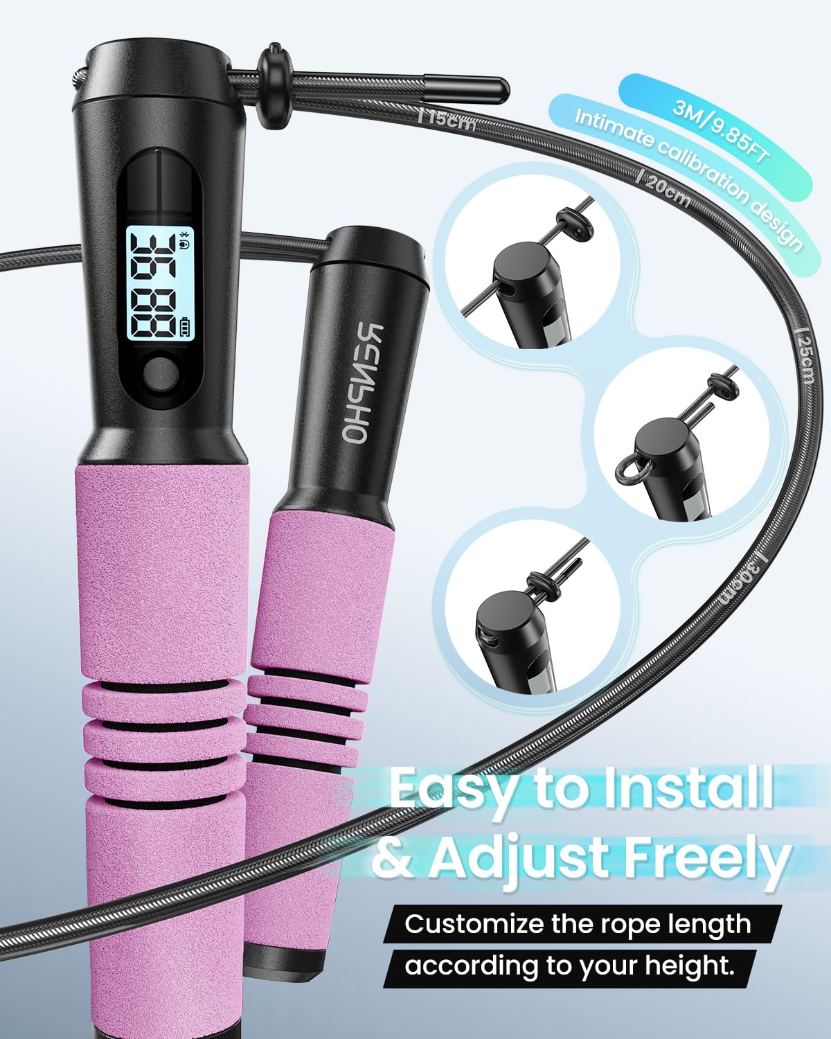 Foto 6 pulgar | Jump Rope Renpho Smart Jump Rope Con Contador Rosa - Venta Internacional.