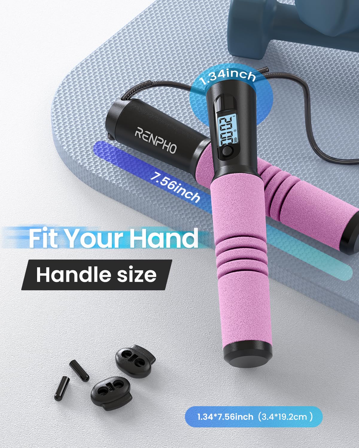 Foto 8 pulgar | Jump Rope Renpho Smart Jump Rope Con Contador Rosa - Venta Internacional.