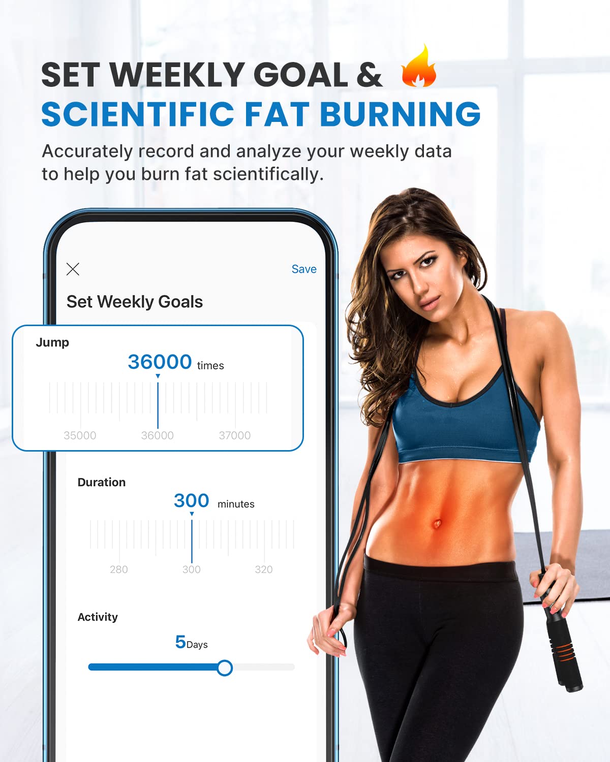 Foto 2 | Cuerda De Salto Inteligente Renpho Para Saltar Con Counter Fitness - Venta Internacional.