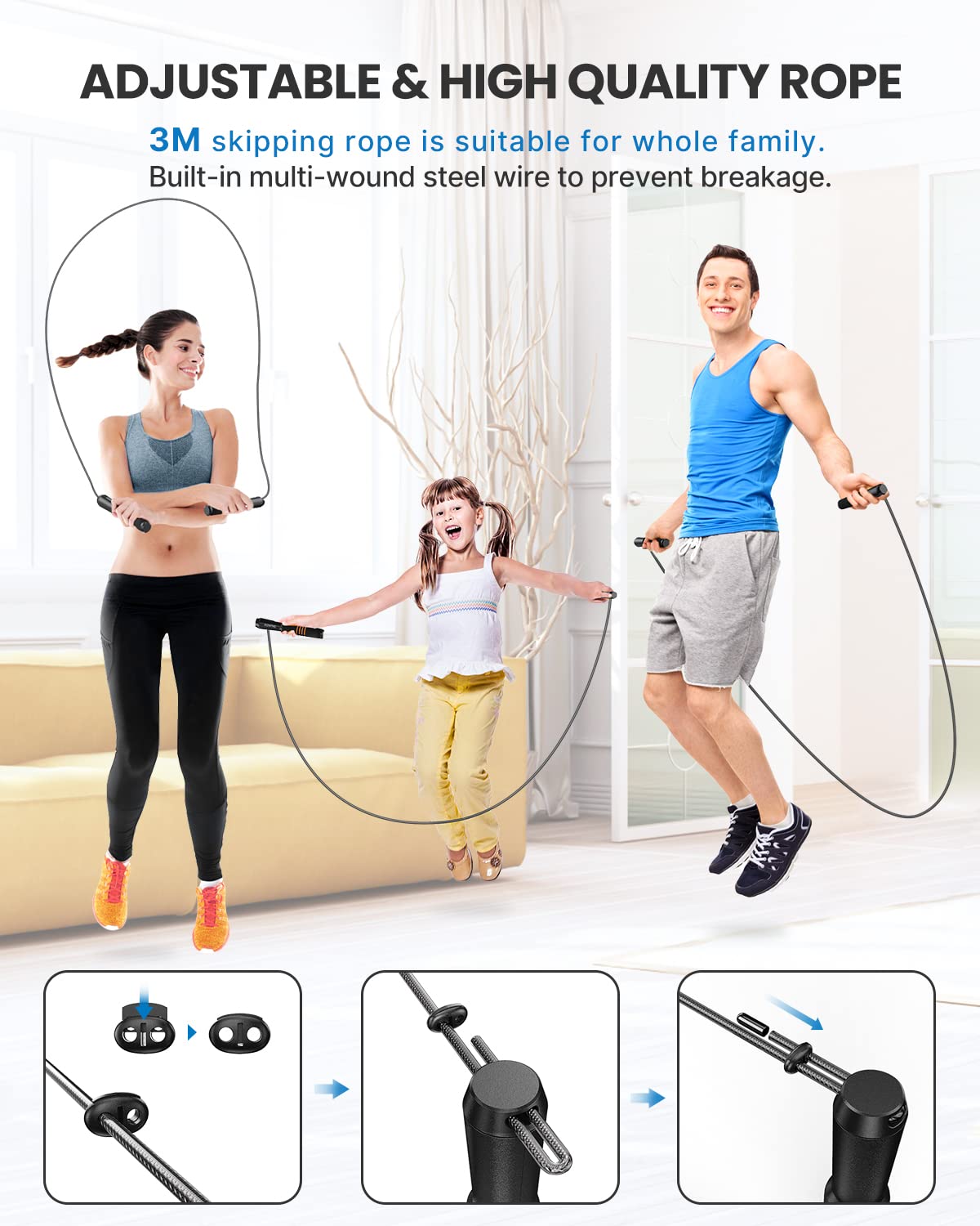 Foto 3 | Cuerda De Salto Inteligente Renpho Para Saltar Con Counter Fitness - Venta Internacional.