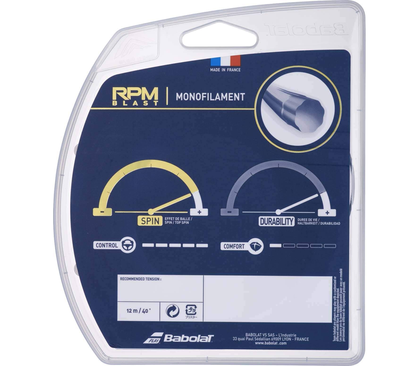 Foto 3 | Bobina Para Cuerdas De Tenis Babolat Rpm Blast 17-1,25 Mm 200 M, Color Negro - Venta Internacional.