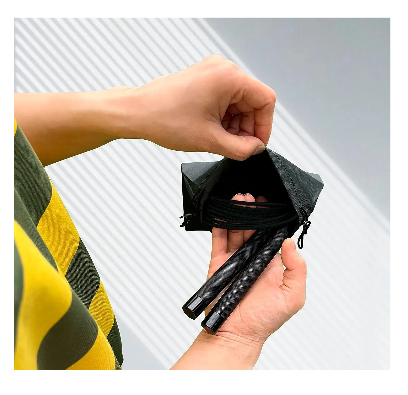Foto 5 pulgar | Cuerda Para Saltar Velocidad Ajustable Crossfit Acero 3m Negro