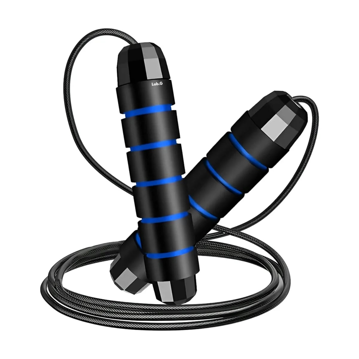 Cuerda Para Saltar De 300 Cm Con Mango Antideslizante Lab.g Negro Con Azul