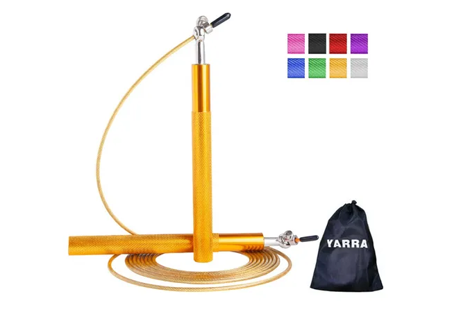 Xtellar Cuerda De Saltar En Aluminio Ultra Rápida Para Box Y Crossfit, Color Oro