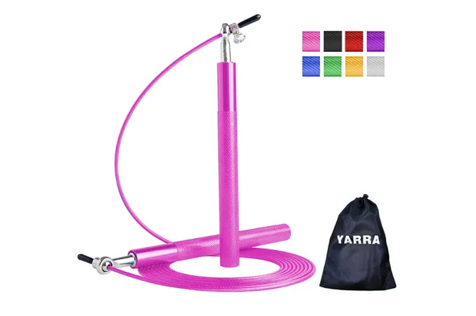 Saltarina Xtellar Crossfit De Aluminio Ultra Rápida En Elegante Rosa Yarra Jk008 Ideal Para Box