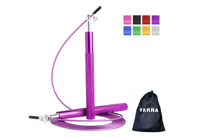 Xtellar Cuerda De Saltar Ultra Rápida De Aluminio, Ideal Para Crossfit, Boxeo Y Entrenamiento Intenso De Color Morado