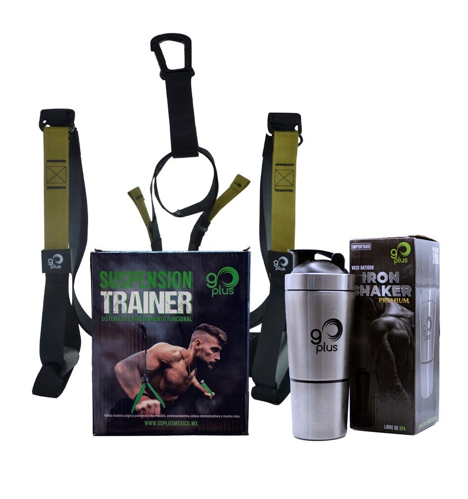 Suspension Trainer Tipo Trx Entrenamiento Funcional más Iron Shaker Go Plus