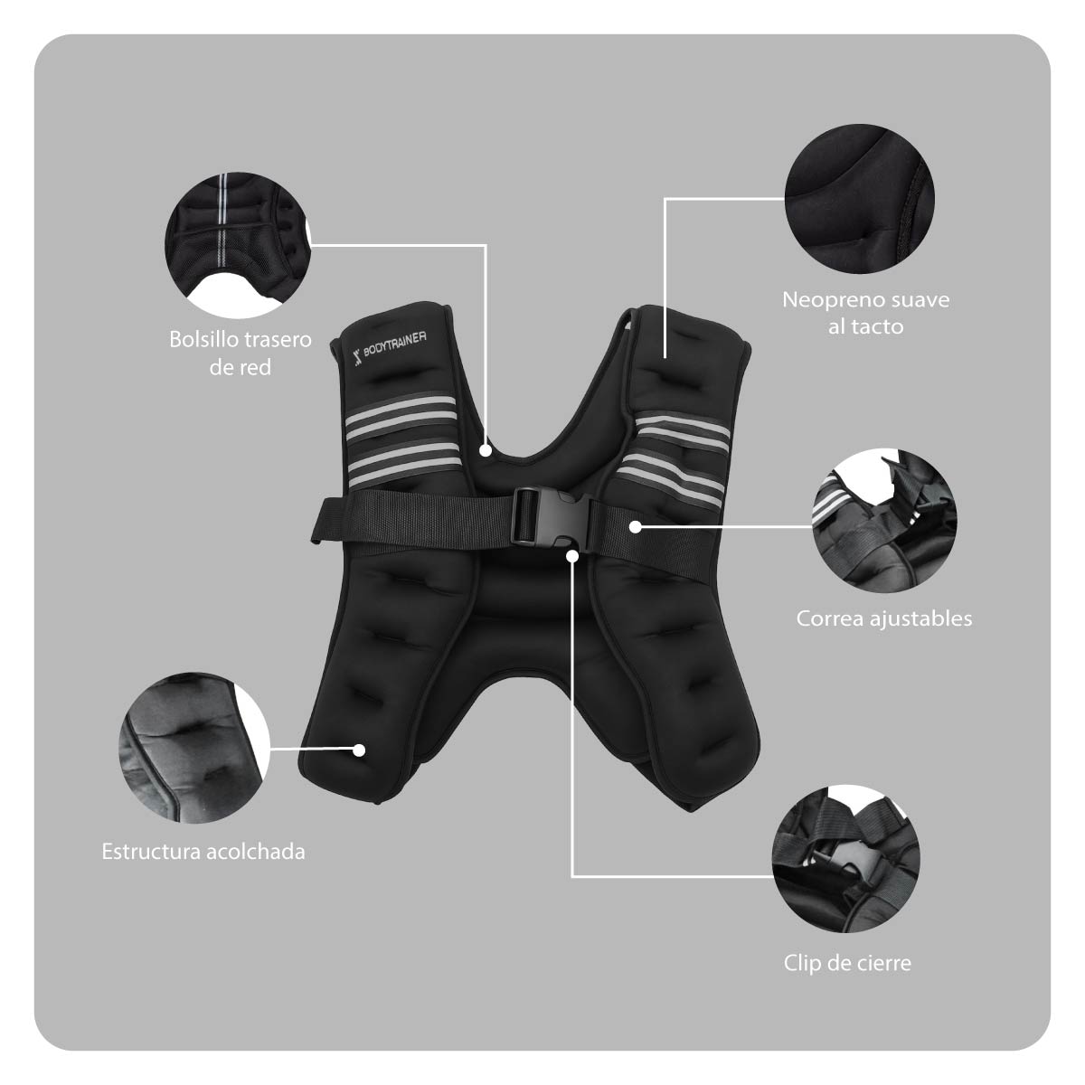 Foto 5 | Chaleco Con Peso Bodytrainer 10kg/22lb Para Entrenamiento