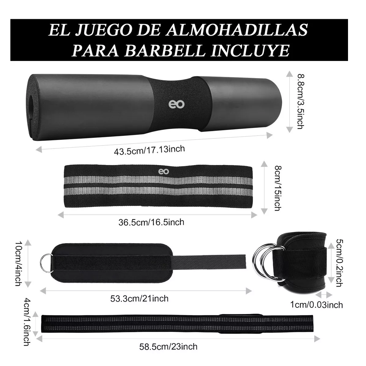 Foto 3 pulgar | Protector De Halterofilia Para Gimnasio Rodillera Deportiva Eo Safe Imports Esi-12496-1 Negro