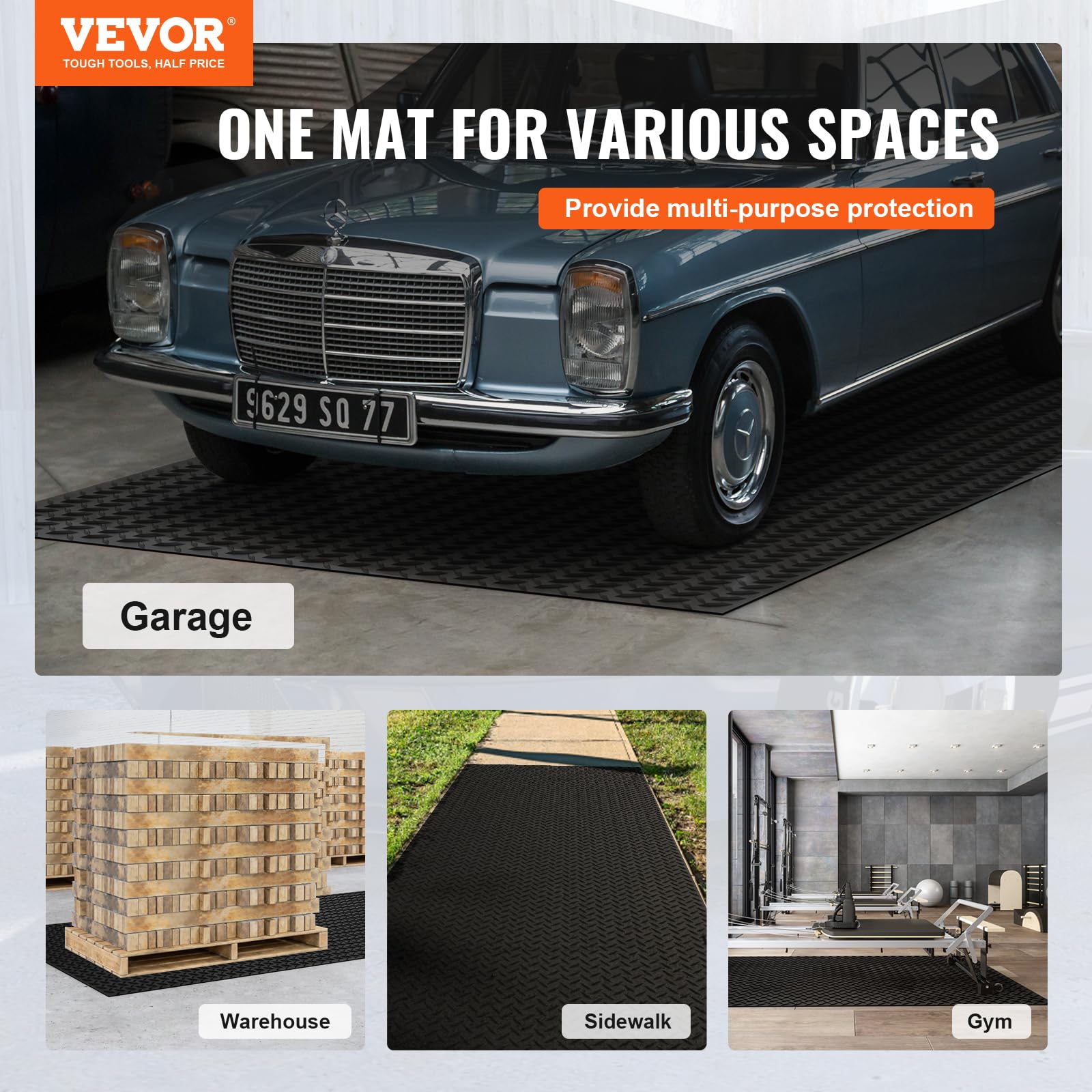 Foto 2 | Rollo De Caucho Para Pisos Vevor Con Placa De Diamante De 3 Mm X 1,2 M X 3 M - Venta Internacional.