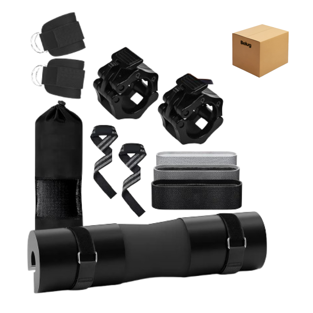 Foto 1 | Kit De 5 En 1 Cojín Protector Cuello Para Barra Fitness Gym Belug  Negro