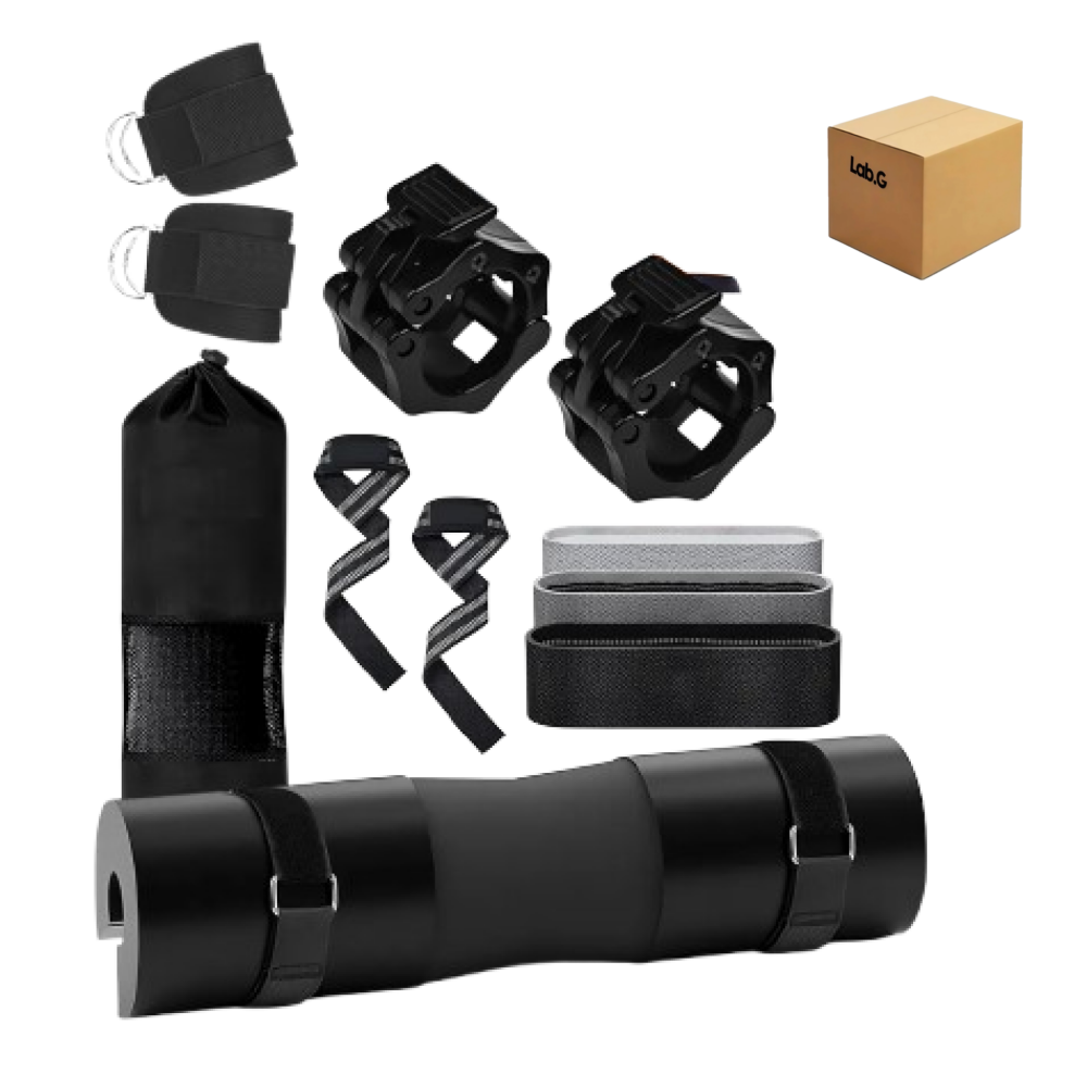 Foto 1 | Kit De 5 En 1 Cojín Protector Cuello Para Barra Fitness Gym Lab.g  Negro