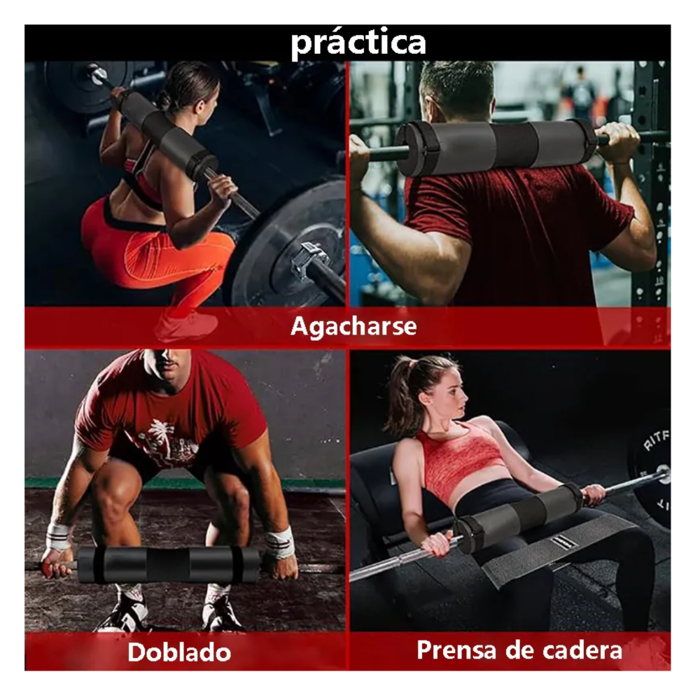 Foto 5 | Kit De 5 En 1 Cojín Protector Cuello Para Barra Fitness Gym Lab.g  Negro