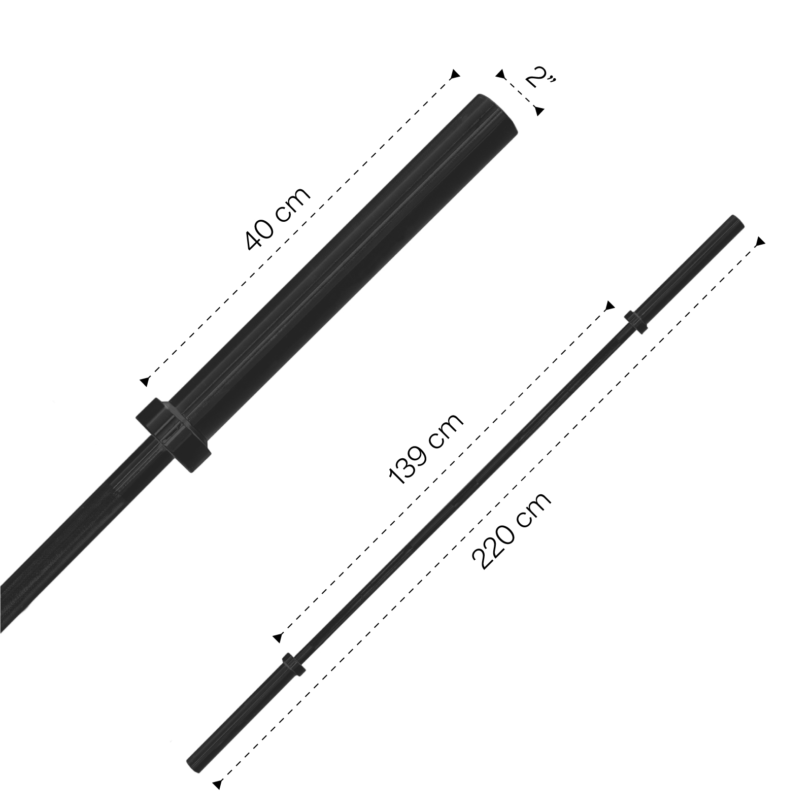 Foto 6 | Barra Recta Olímpica 2.20 M C/almohadilla Altera Predator Para Discos De 2'' Peso Soportado Hasta 1200lbs Color Negro