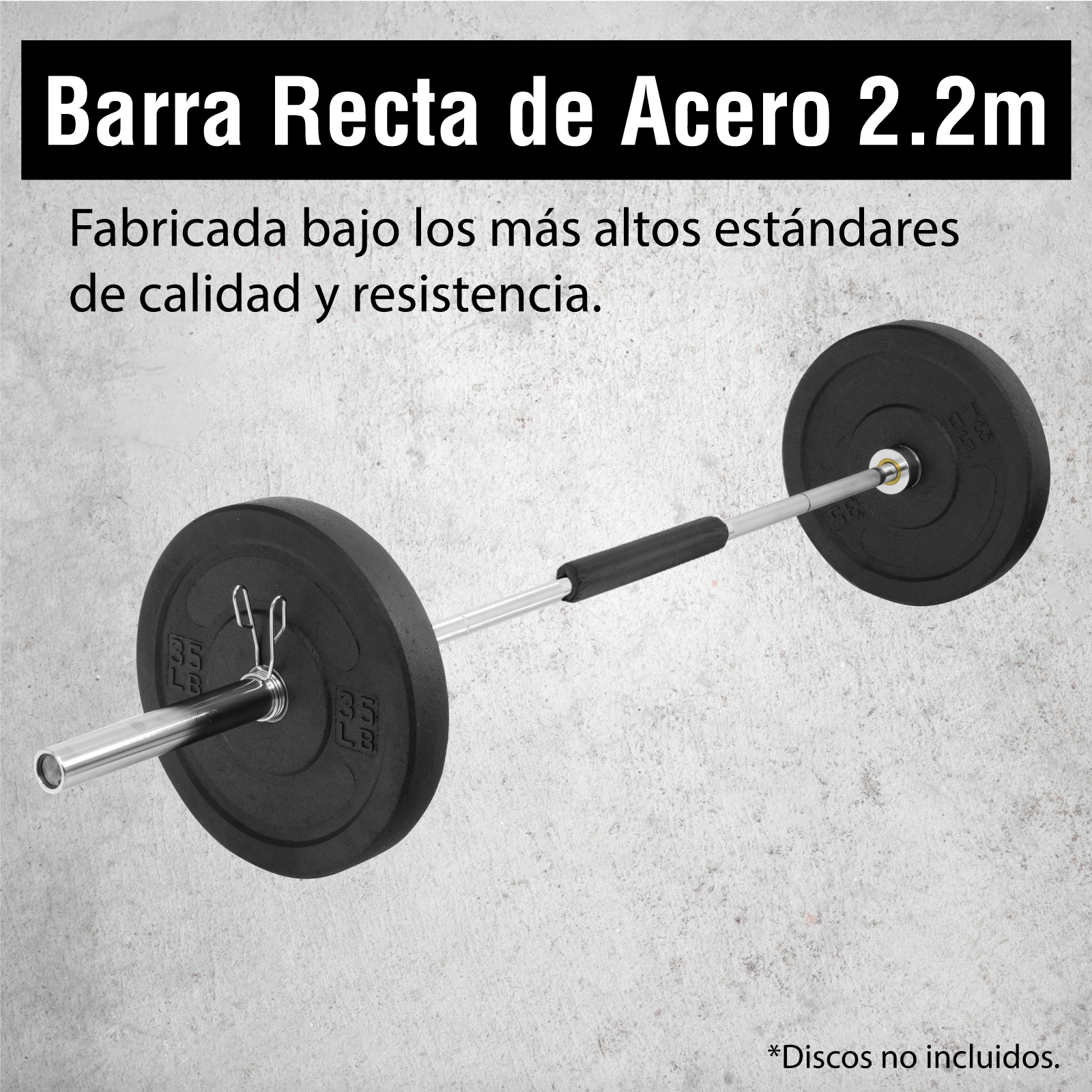 Foto 5 pulgar | Barra Olímpica Recta de 2.20m con Almohadilla y Capacidad de 1200lbs para Entrenamientos Productivos