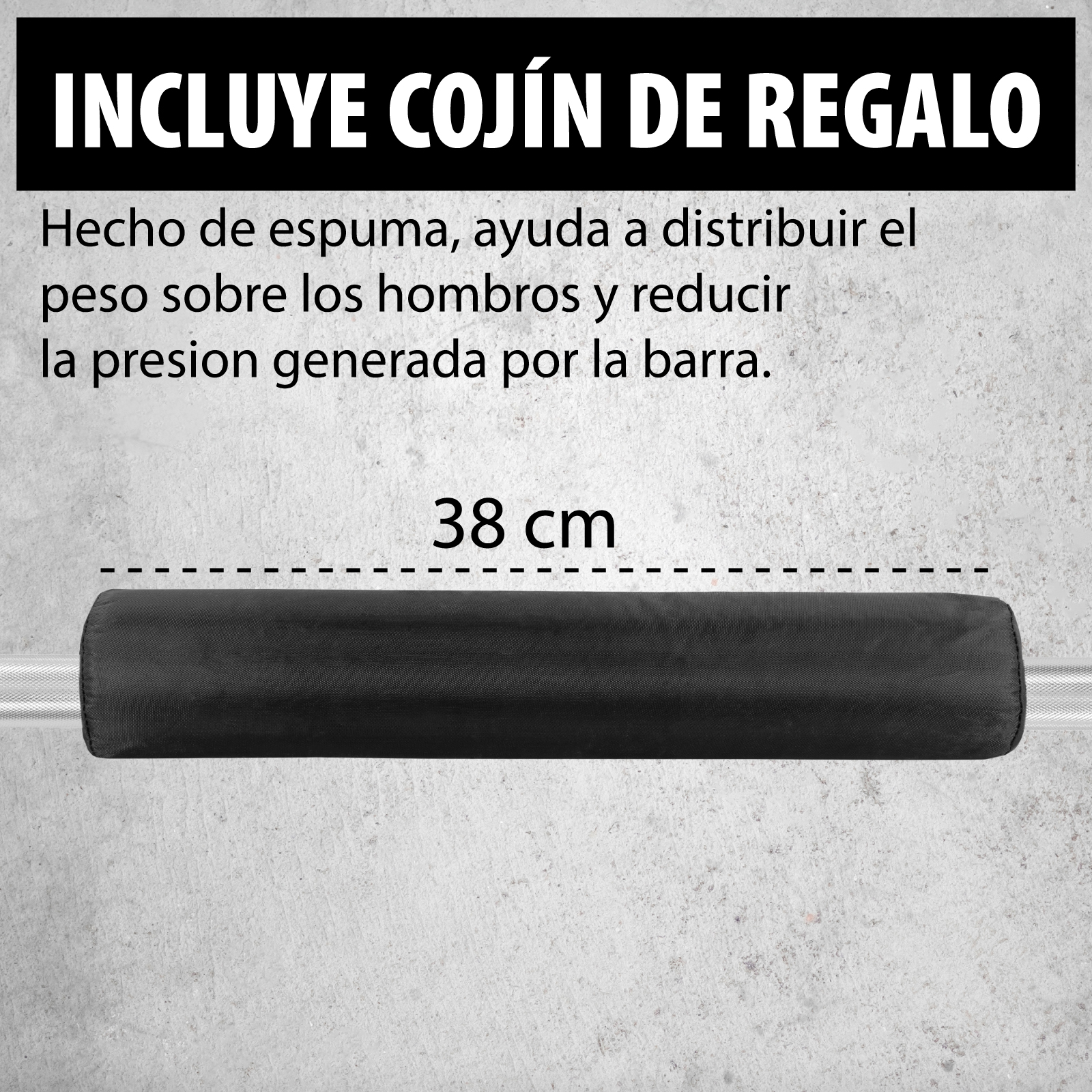 Foto 7 pulgar | Barra Olímpica Recta de 2.20m con Almohadilla y Capacidad de 1200lbs para Entrenamientos Productivos