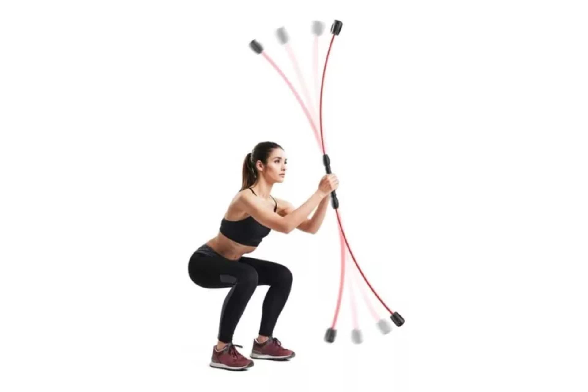 Barra Fitness Elástica De Entrenamiento Vibratorio Resistent $325
