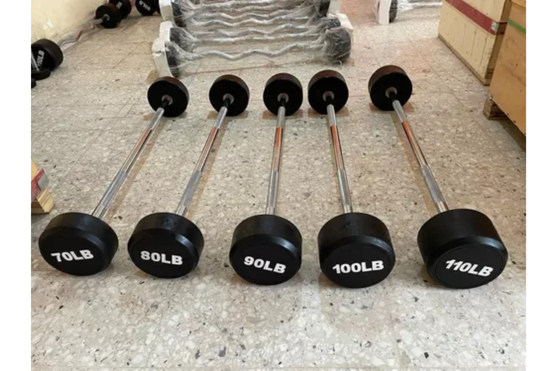 Foto 3 pulgar | Set De 5 Barras Rectas De Peso Fijo De 70 A 110 Lbs